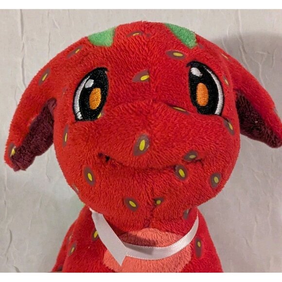 Neopets Strawberry Poogle Plushie Keyquest Stuffed Animal HTF 2008 Jakks 5" Read - Picture 3 of 13